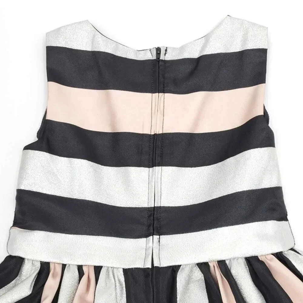 The Childrens Place Sleeveless Metallic Colorblock Jacquard Dress Black Girls 12